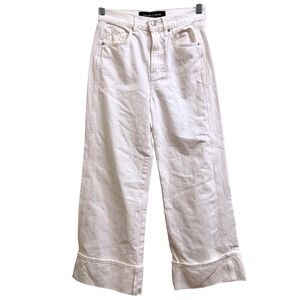 Veronica Beard Jeans Tailor Wide Leg Crop High Rise White Size 25 *Read**